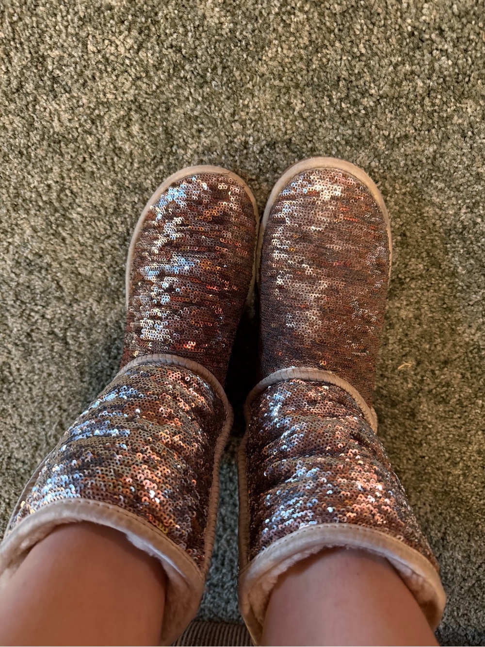 Sequin double colored uggs